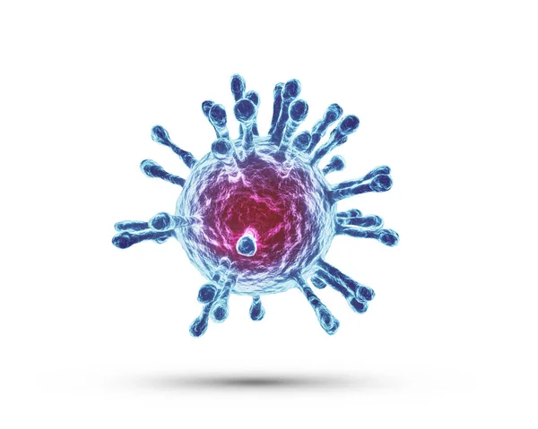 Coronavirus Covid Cell Isolated White Background China Pathogen Respiratory Influenza — Stock Photo, Image