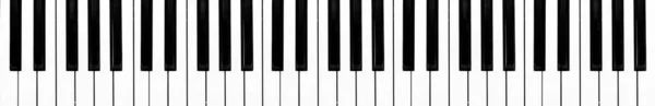 Vista Dall Alto Tastiera Pianoforte Monocromatica Realistica Ombreggiata Sala Musica — Foto Stock