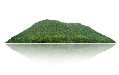 Panorama adası, tepe, dağ beyaz arka planda izole edilmiş. kırpma yolu ile, fotoğraf montajı için. Grafikler için kullanılır