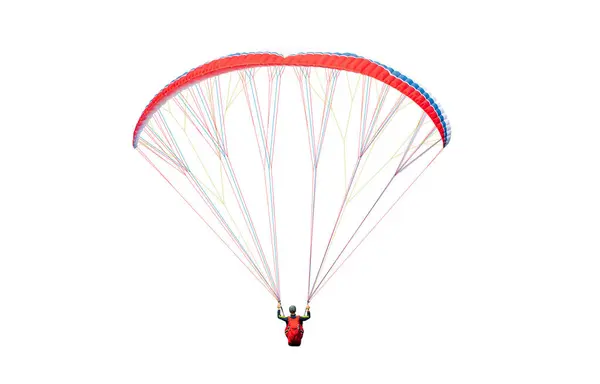 stock image Bright colorful parachute on white background, isolated. Concept of extreme sport, taking adventure challenge.