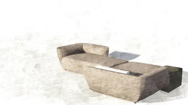 Modern minimalist living room interior background, living room mock up in scandinavian style, blank wall mockup in 3d rendering sketch
