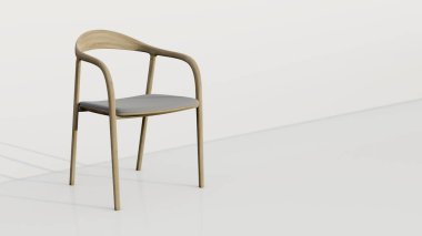 Ofis Sandalyesi yan görünümü, modern tasarımcı mobilyaları, beyaz arka planda izole edilmiş sandalye 3B görüntüleme