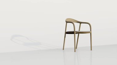 Ofis Sandalyesi yan görünümü, modern tasarımcı mobilyaları, beyaz arka planda izole edilmiş sandalye 3B görüntüleme