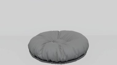 İçi gri, yuvarlak fasulyeli ev. 3d oluşturma