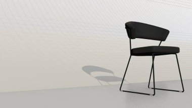 Arkası kolsuz koltuk, koltuğu deriden, bacakları da plandan yapılmış. 3d oluşturma