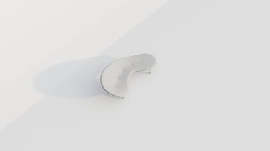 Üç boyutlu bej edamame kadife kanepe ve beyaz arka planda metal kanepe bacakları.