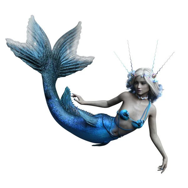 Blu Sirena Fantasia Personaggio Donna — Foto Stock