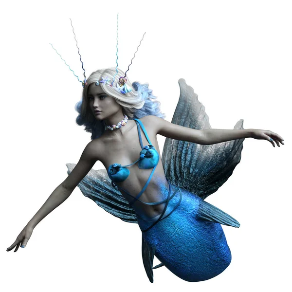 Mavi Denizkızı Fantezi Kadın — Stok fotoğraf