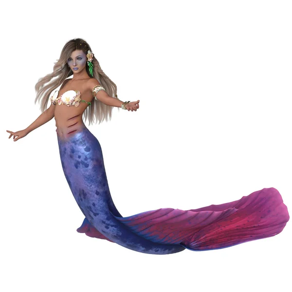 Fantasy Mermaid Swimming Sea — Stock Photo, Image