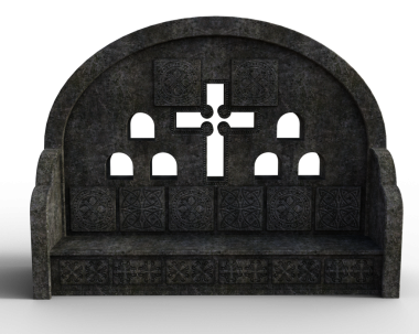 Karanlık gotik taş bank 