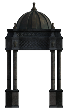 Antik metal çardağı.