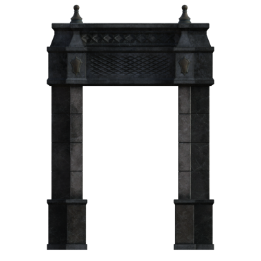 Karanlık gotik kemer yolu girişi