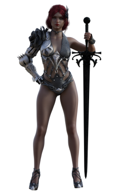 Savaşçı kadını kılıç ile