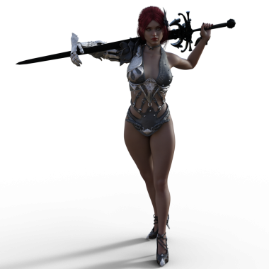 Savaşçı kadını kılıç ile