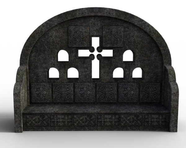 Karanlık gotik taş bank 
