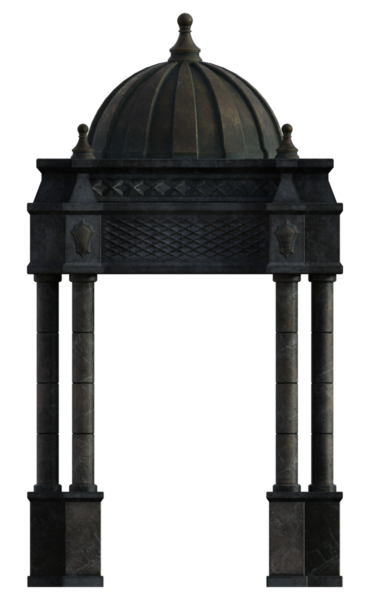 Antik metal çardağı.