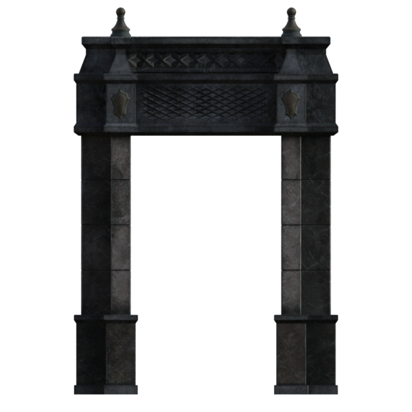 Karanlık gotik kemer yolu girişi