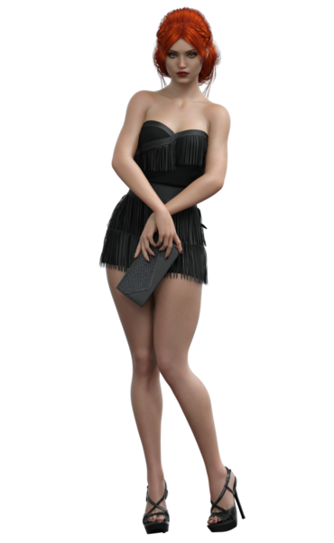 Siyahlı modern kulüp hanımı.