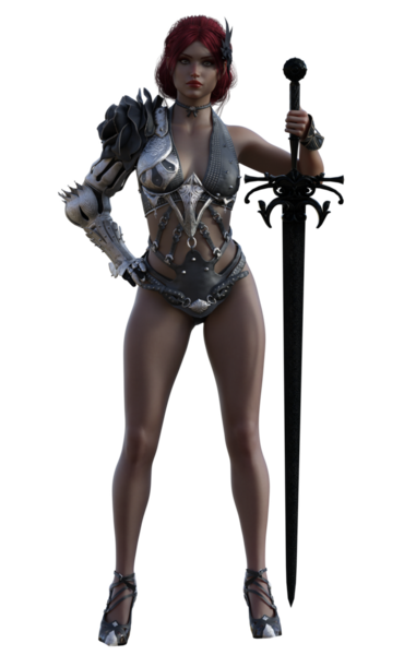 Savaşçı kadını kılıç ile