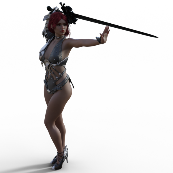 Savaşçı kadını kılıç ile