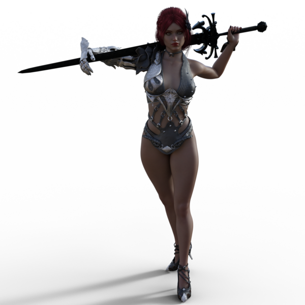 Savaşçı kadını kılıç ile