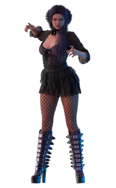 Genç gotik cadı çırağı. 