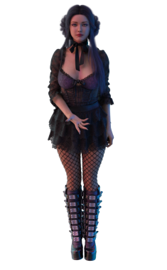 Genç gotik cadı çırağı. 