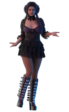 Genç gotik cadı çırağı.