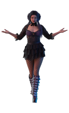 Genç gotik cadı çırağı. 