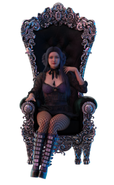 Genç gotik cadı çırağı. 