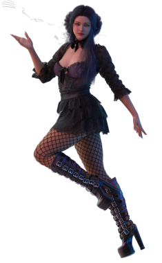 Genç gotik cadı çırağı. 