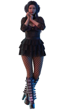 Genç gotik cadı çırağı. 