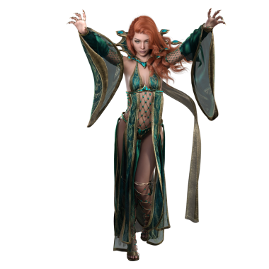 Fantezi kızıl saçlı cadı. 