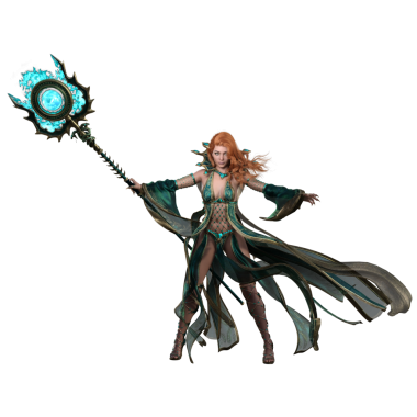 Fantezi kızıl saçlı cadı. 