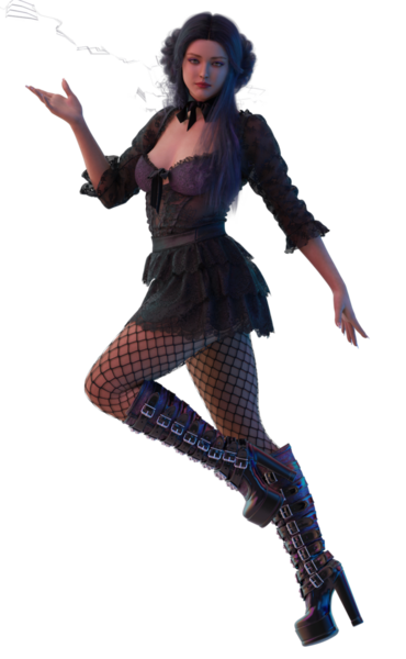 Genç gotik cadı çırağı. 