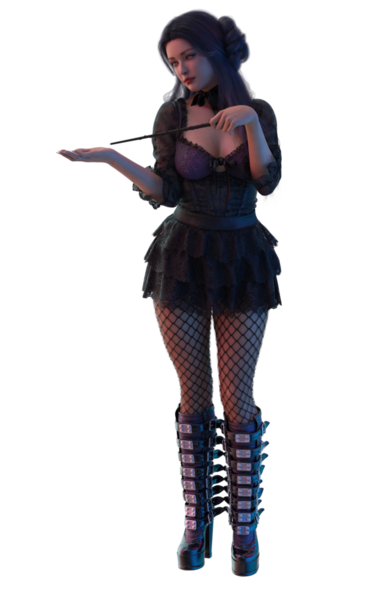 Genç gotik cadı çırağı. 