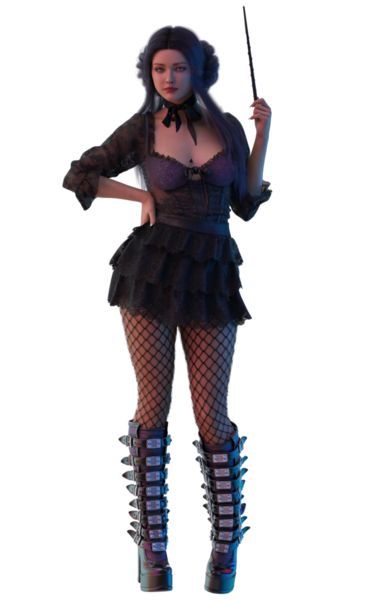 Genç gotik cadı çırağı. 