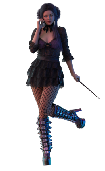 Genç gotik cadı çırağı.