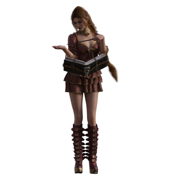 Büyü kitabı olan bir cadı çırak.