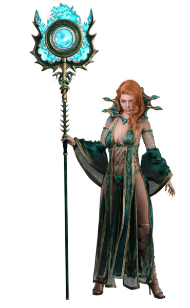 Fantezi kızıl saçlı cadı. 