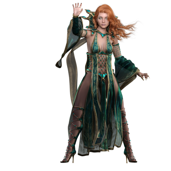 Fantezi kızıl saçlı cadı. 