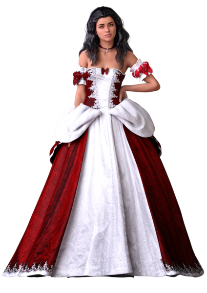 Genç prenses balo elbisesi giyiyor.