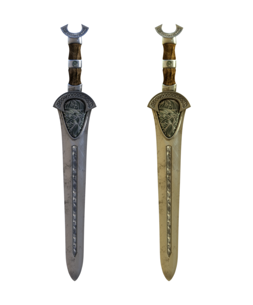 Bir dizi fantezi kılıcı.