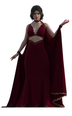 Kırmızı elbiseli güzel esmer