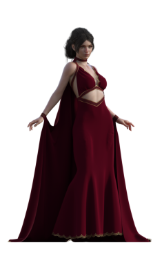 Kırmızı elbiseli güzel esmer