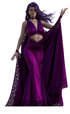 Mor elbiseli sihirli büyücü.