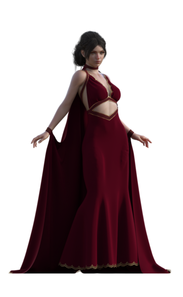 Kırmızı elbiseli güzel esmer