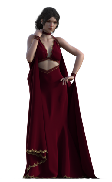 Kırmızı elbiseli güzel esmer