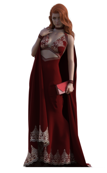 Kırmızı elbiseli güzel esmer