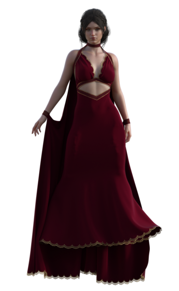 Kırmızı elbiseli güzel esmer